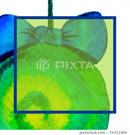 A square invitation to a party. Christmas ball. Template with space for text. Watercolor 74351904