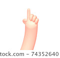 Vector cartoon hand with pointing up finger 74352640