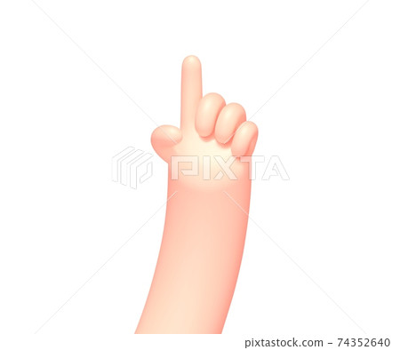 Vector cartoon hand with pointing up finger 74352640