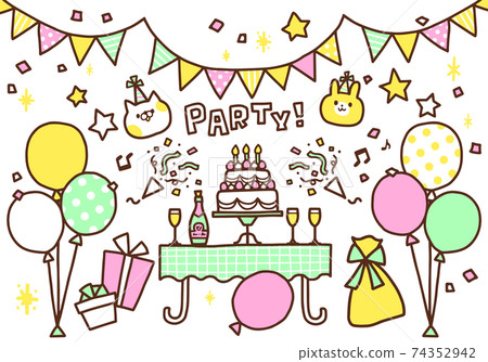 Hand-painted party illustration ② Hand-painted party illustration ② 74352942