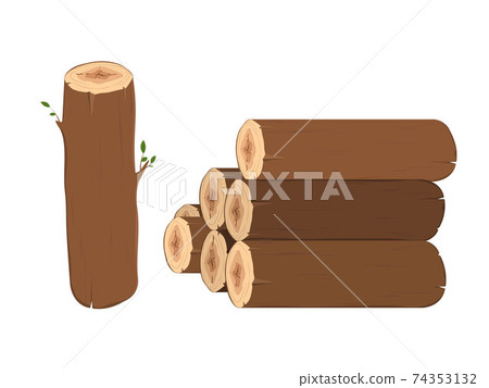 Wood trunks vector 74353132