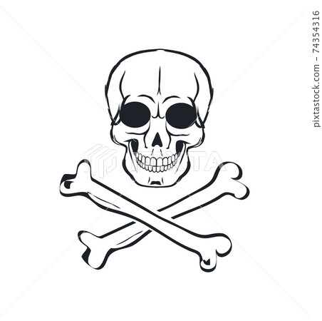 Scull and Crossbones Sign Vector Illustration 74354316