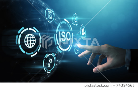 Concept of ISO standards quality control assurance warranty business technology 74354565