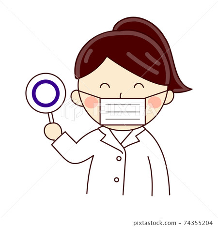 女醫務工作者在丸給予答案 74355204