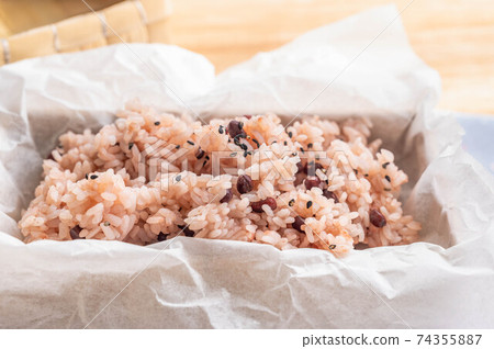 Freshly cooked red rice Freshly cooked red rice 74355887