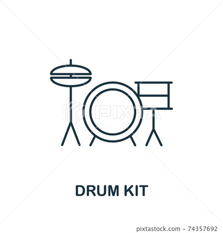 Drum Kit icon from music collection. Simple line Drum Kit icon for templates, web design and infographics Drum Kit icon from music collection. Simple line Drum Kit icon for templates, web design and infographics 74357692