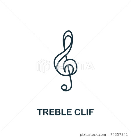 Treble Clef icon from music collection. Simple line Treble Clef icon for templates, web design and infographics Treble Clef icon from music collection. Simple line Treble Clef icon for templates, web design and infographics 74357841