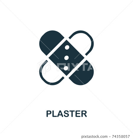 Plaster icon set. Four elements in diferent styles from medicine icons collection. Creative plaster icons filled, outline, colored and flat symbols 74358057