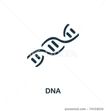 Dna icon set. Four elements in diferent styles from medicine icons collection. Creative dna icons filled, outline, colored and flat symbols 74358059