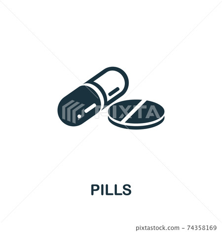 Pills icon set. Four elements in diferent styles from medicine icons collection. Creative pills icons filled, outline, colored and flat symbols Pills icon set. Four elements in diferent styles from medicine icons collection. Creative pills icons filled, outline, colored and flat symbols 74358169