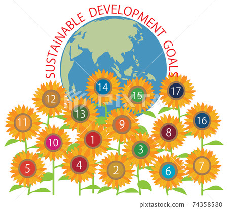 SDGs 17GOALs向日葵盛開 74358580