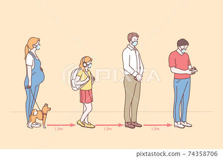 Social distance during coronavirus infection outbreak concept 74358706