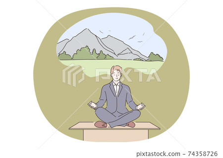 Yoga, relax, business concept 74358726