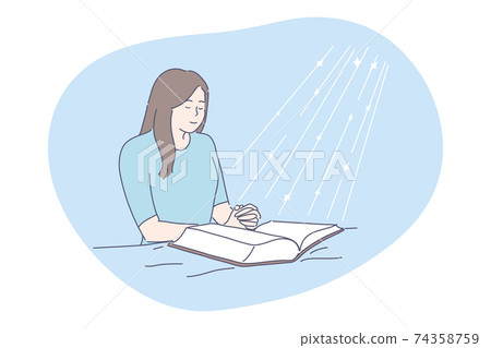 Prayer, religion, Bible concept Prayer, religion, Bible concept 74358759