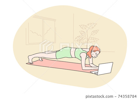 Sport training, yoga, fitness concept 74358784