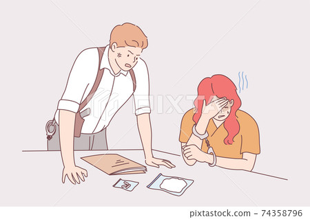 Interrogation of suspected person concept 74358796