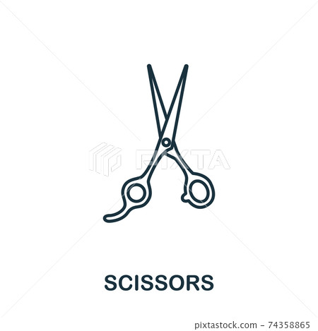 Scissors icon from makeup and beauty collection. Simple line element Scissors symbol for templates, web design and infographics 74358865