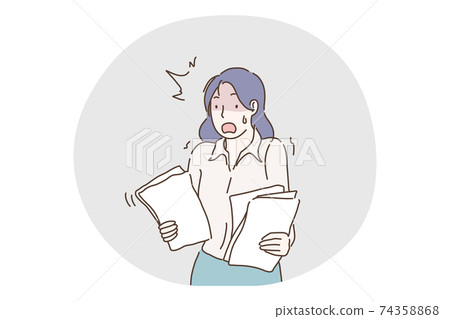 Stress, overwork, overload, burnout, deadline, exhaustion concept Stress, overwork, overload, burnout, deadline, exhaustion concept 74358868