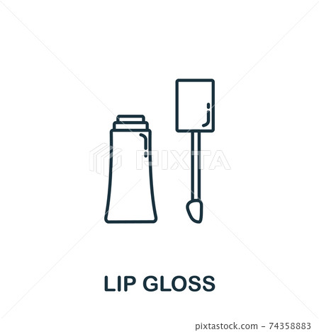 Lip Gloss icon from makeup and beauty collection. Simple line element Lip Gloss symbol for templates, web design and infographics 74358883
