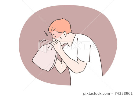 Panic attack, mental stress, anxiety concept Panic attack, mental stress, anxiety concept 74358961