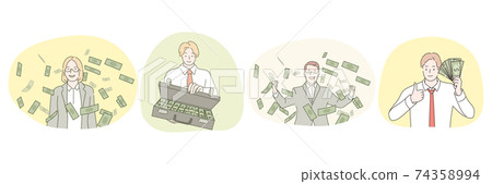 Making profit, success, rich people, high salary, businessman concept 74358994