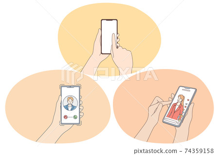 Online dating and application for chatting and communication concept Online dating and application for chatting and communication concept 74359158