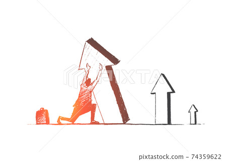 Hand drawn businessman, business concept 74359622