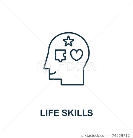 Life Skills icon. Simple line element Life Skills symbol for templates, web design and infographics Life Skills icon. Simple line element Life Skills symbol for templates, web design and infographics 74359712