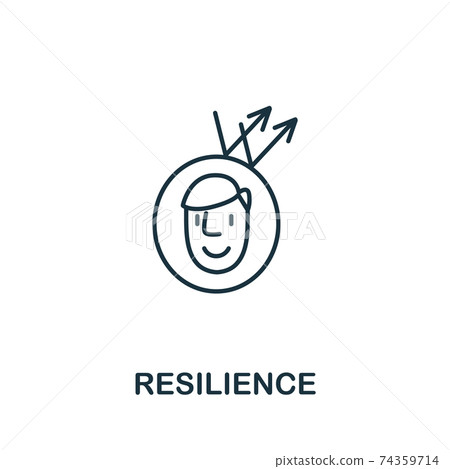 Resilience icon from life skills collection. Simple line Resilience icon for templates, web design and infographics 74359714