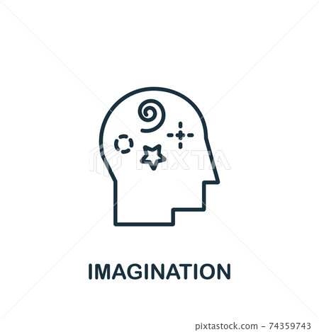 Imagination icon from life skills collection. Simple line Imagination icon for templates, web design and infographics 74359743