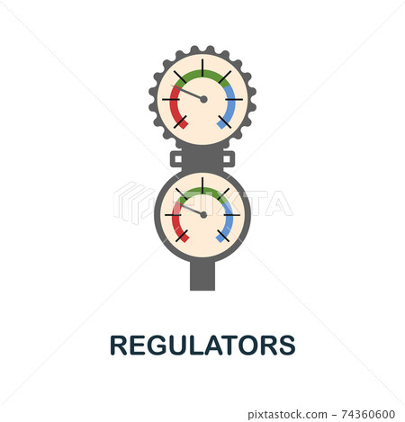 Regulators flat icon. Color simple element from diving collection. Creative Regulators icon for web design, templates, infographics and more Regulators flat icon. Color simple element from diving collection. Creative Regulators icon for web design, templates, infographics and more 74360600