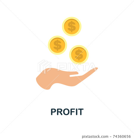 Profit flat icon. Color simple element from customer loyalty collection. Creative Profit icon for web design, templates, infographics and more Profit flat icon. Color simple element from customer loyalty collection. Creative Profit icon for web design, templates, infographics and more 74360656