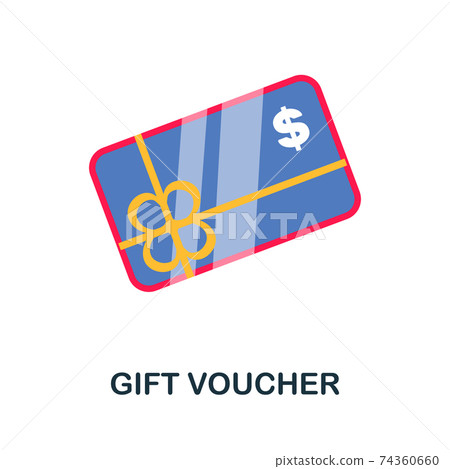 Gift Voucher flat icon. Color simple element from customer loyalty collection. Creative Gift Voucher icon for web design, templates, infographics and more 74360660