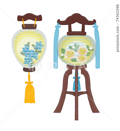 Obon lanterns, standing lanterns, hanging lanterns 74362096