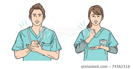 Person illustration nurse male and female identity Person illustration nurse male and female identity 74362318