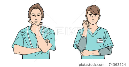 Person illustration nurse male and female identity Person illustration nurse male and female identity 74362324