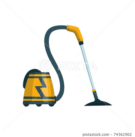 Vacuum cleaner modern icon. Carpet cleaner item or washing robot cyclone. Cartoon vector cleaning equipment for home, office or car Vacuum cleaner modern icon. Carpet cleaner item or washing robot cyclone. Cartoon vector cleaning equipment for home, office or car 74362902