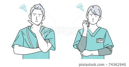 Person illustration nurse male and female identity simple nurse aid 74362940