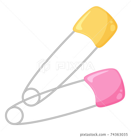 Illustration of a cute safety pin with a guard - Stock Illustration ...