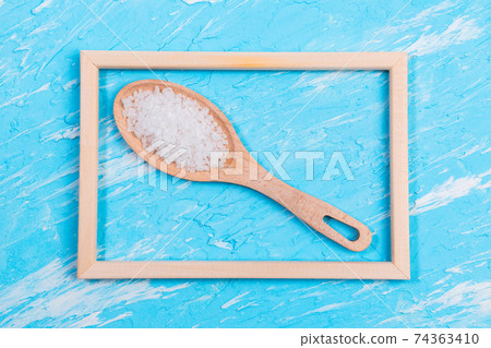 White sea salt for cooking. with space to copy and heart, love to eat White sea salt for cooking. with space to copy and heart, love to eat 74363410