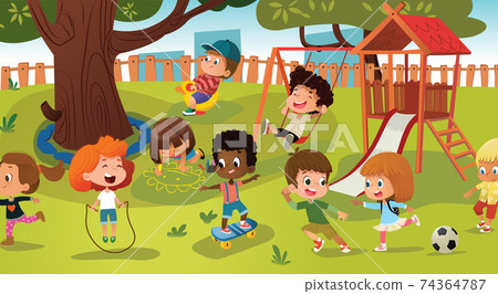 kids playing at school clip art