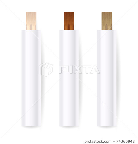 Download Vector 3d Realistic Wooden Chopsticks White Stock Illustration 74366948 Pixta