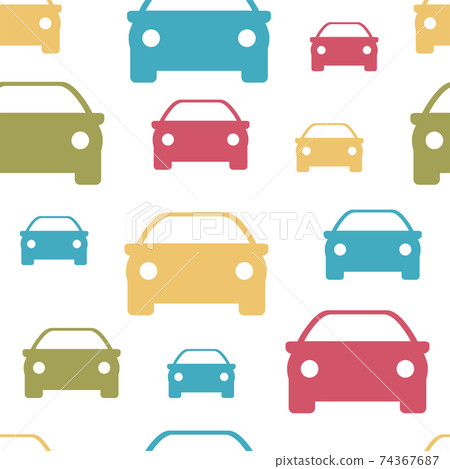 Seamless pattern. Print for clothes. Patterns for packaging. Car icon 74367687