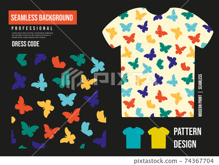 Seamless pattern. Print for clothes. Patterns for packaging. Pattern of butterflies or moths 74367704