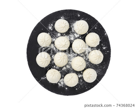 Frozen dumplings with filling for cooking. Photo 74368024