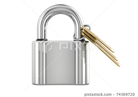 Padlock with keys, 3D rendering - Stock Illustration [74369720] - PIXTA