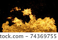 3D Abstract Flame Wall Background on Black 74369755