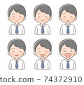 Male facial expression smile illustration 74372910