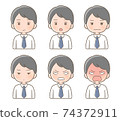 Male facial expression anger illustration 74372911
