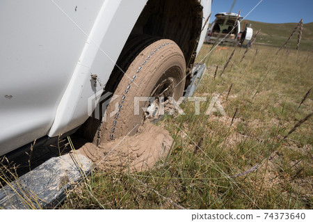 SUV got stuck in the mud SUV got stuck in the mud 74373640